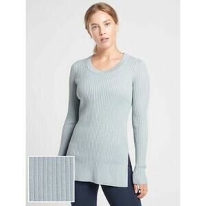 Athleta Glacial Blue Lincoln Park Ribbed Scoop Neck Sweater